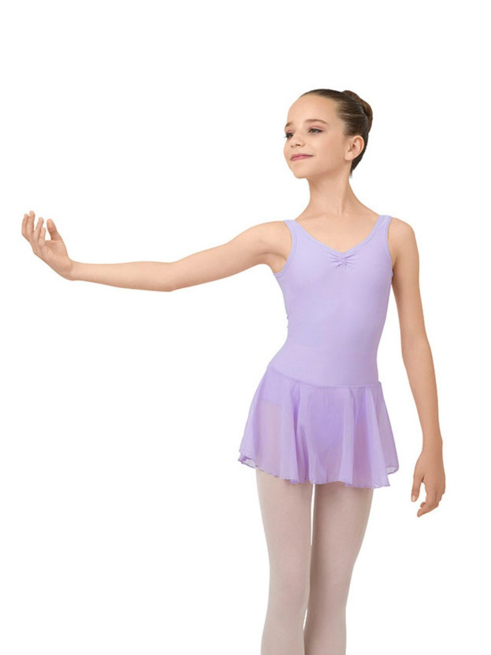 GATHERED NECKLINE TUNIC FOR GIRLS - LILAC
